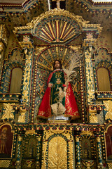 Fototapeta na wymiar HUANCAVELICA, PERU - APRIL 16, 2022: San Juan Evangelista. Religious sculpture found in the church of Ascension - Huancavelica.
