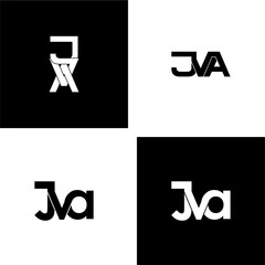 jva lettering initial monogram logo design set