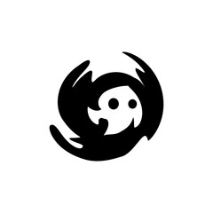 Simple illustration of ghost in white background