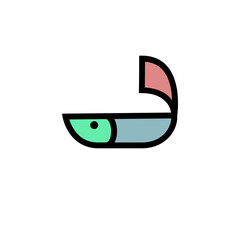 Simple illustration of fish in colorful. vector illustration.