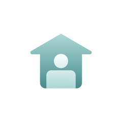 home and people icon on white background