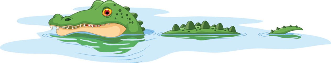 crocodile cartoon in water