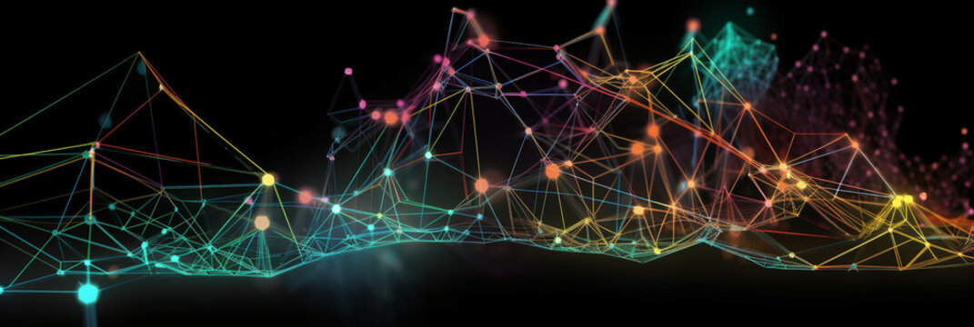 Digital Network Connectivity Wallpaper ::15 an intricate web of interconnected nodes,illustration,created with Generative AI Technology