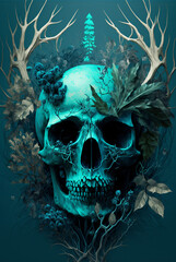 skull, pirate skull, skull on a dark background
