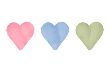 Watercolor heart isolated on a white background. Simple romantic vector illustration ideal for poster, card, banner, wall art. 