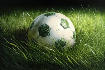 Fototapeta premium Goal in Sight: Soccer Ball on the Field