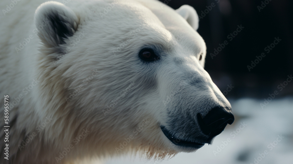 Wall mural A cute polar bear with white fur Generative AI