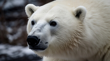 Fototapeta na wymiar A cute polar bear with white fur Generative AI