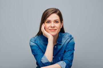 Smiling woman isolated portrait