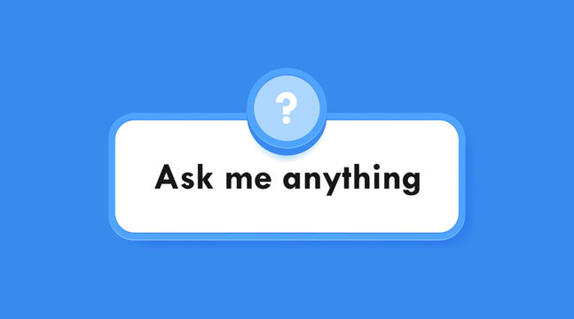 Ask me anything pop up box with question mark. Banner design for business and advertising. Modern flat style vector illustration