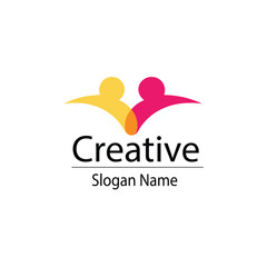 Colorful dotted circles human head logo for creative freedome people