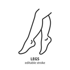 Female legs line icon. Body care outline vector symbol. Editable stroke.
