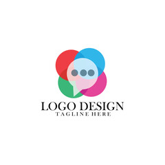 Bubble logo template vector icon illustration
