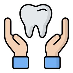 Teeth Line Color Icon