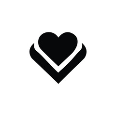 flat red heart design icon
