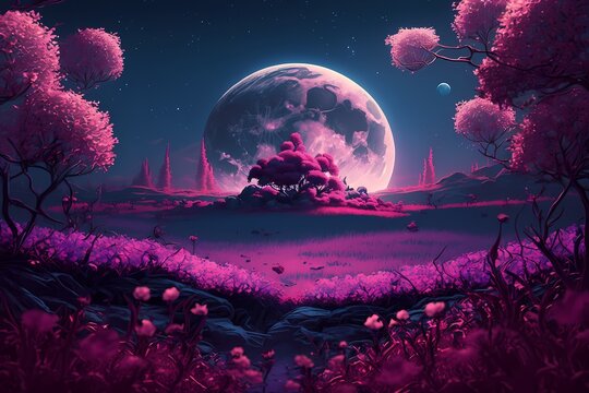 Pink Moon Images – Browse 85,709 Stock Photos, Vectors, and Video