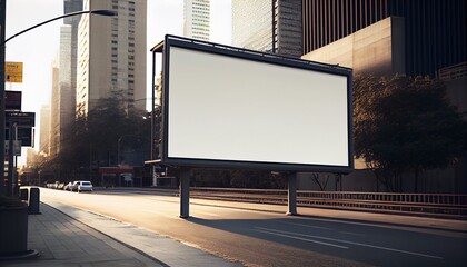 Billboard mockup outdoors, Outdoor advertising poster on the street for advertisement street city.