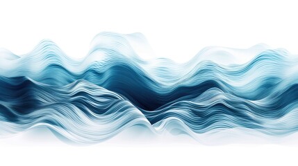 Fototapeta na wymiar Abstract Blue and White Ocean Wave Texture - Transparent Isolated PNG for Sea Wave Banner Graphic - Generative AI