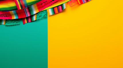 Cindo De Mayo Mexican Party Banner Yellow and Green Duo Background