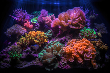 Naklejka na ściany i meble coral reef and coral. Generative Ai