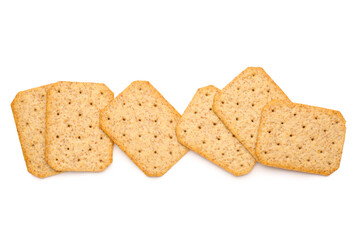 Tasty crackers isolated on white background