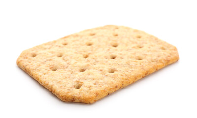 Tasty cracker isolated on white background