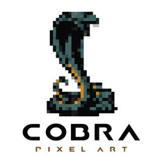 Obraz premium Cobra Vector Pixel art design