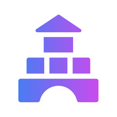 Vector Icon Blocks Filled with Gradient Style. Pixel Perfect and Editable.