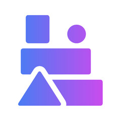 Fototapeta premium Vector Icon Blocks Filled with Gradient Style. Pixel Perfect and Editable.