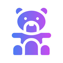 Vector Icon Bear Filled with Gradient Style. Pixel Perfect and Editable.