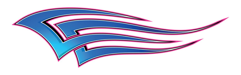 Fototapeta premium Race car body side sticker sports car abstract tribal tattoo decoration. Eps 10 vector art image illustration. Side strip decal for car, auto, truck, boat, suv, motorcycle.