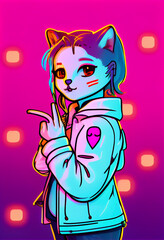 CyberKat: The High-Tech Adventures of a Cartoon Girl Generated with AI Technology