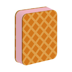 Strawberry ice cream sandwich on a white background.