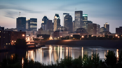 Obraz premium city at night generative art