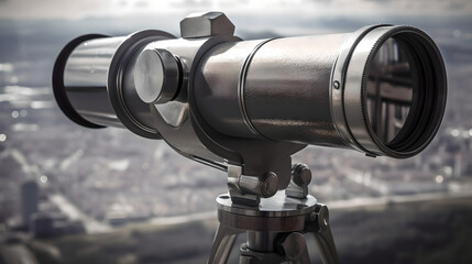 Naklejka premium telescope on a tripod ai generated