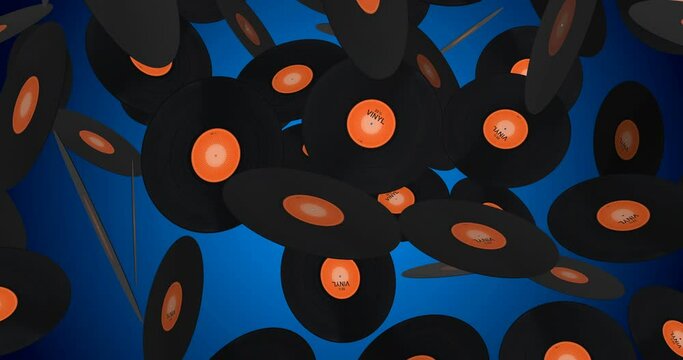 Vinyl Record falling slow motion
