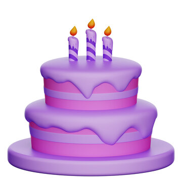 Birthday party cake 3d illustration