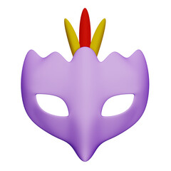 3d illustration of birthday party mask