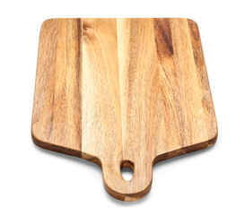 New wooden cutting board on white background