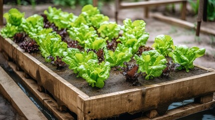 Vegetable plants being grown in a hydroponic farm Generative AI