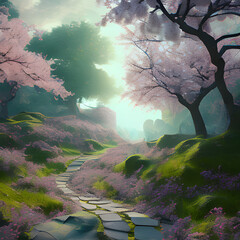 cherry blossom path - 1