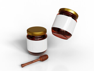 3D rendered honey jar 