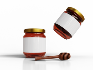 3D rendered honey jar 