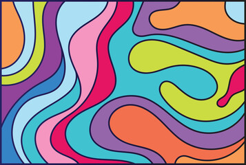 Colorful Vibrant Wave Line Modern Background for Cover Book Screen Brochure , Vector Illustration