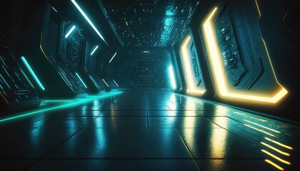 futuristic metallic sci-fi design