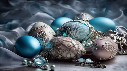 Easter eggs in antique classical style