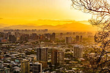 Vista desde o cerro San Cristóbal, Santiago