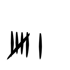 Tally Marks illustration, Simple mathematical count visualization, prison or jail wall counter