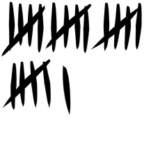 Tally Marks illustration, Simple mathematical count visualization, prison or jail wall counter