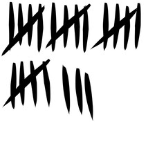 Tally Marks illustration, Simple mathematical count visualization, prison or jail wall counter